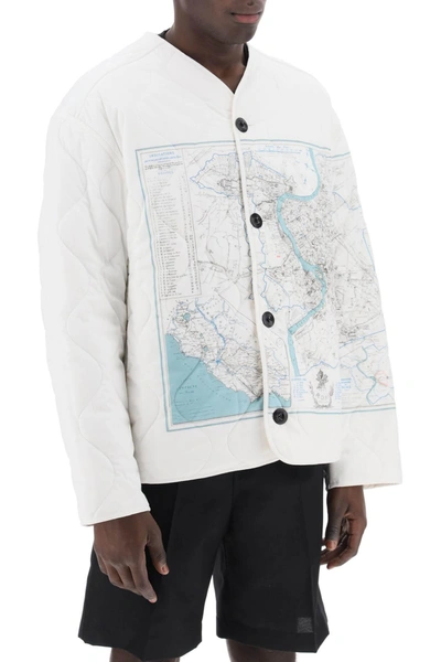 Shop Oamc Combat Liner Printed Quilted Jacket