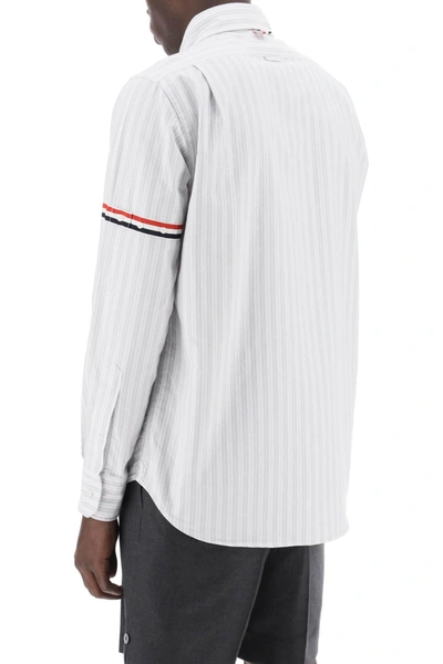 Shop Thom Browne Striped Oxford Shirt