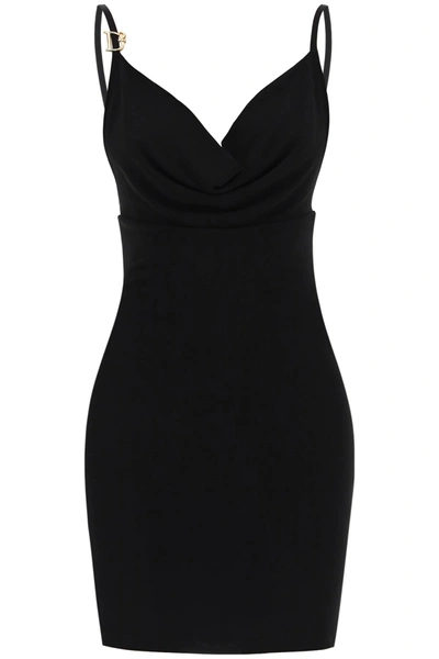 Shop Dsquared2 Sleeveless Mini Dress With Draped Neckline In Black (black)