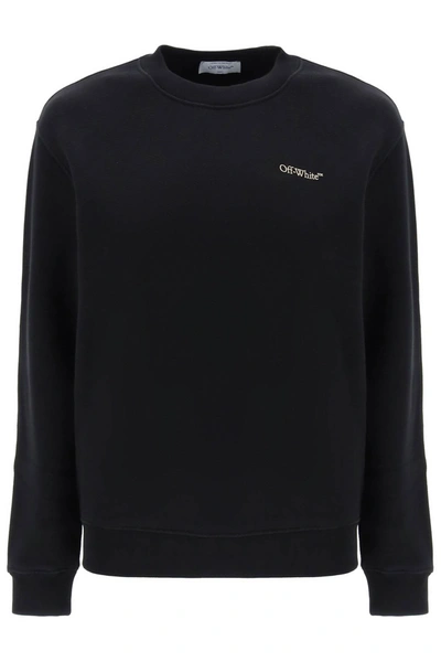 Shop Off-white Crew-neck Sweatshirt With Diag Motif In Black Beige (black)