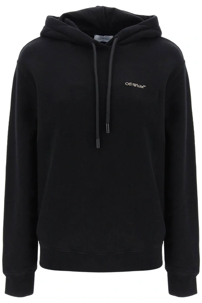 Shop Off-white Hoodie With Back Embroidery In Black Beige (black)