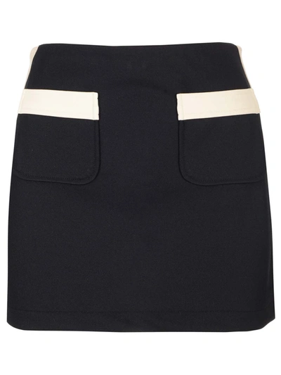 Shop Palm Angels Compact Jersey Mini Skirt In Black Off White