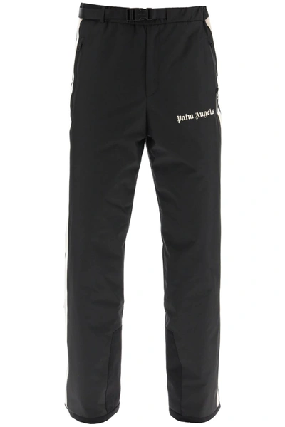 Shop Palm Angels Black Tech Fabric Ski Pants In Black White (black)