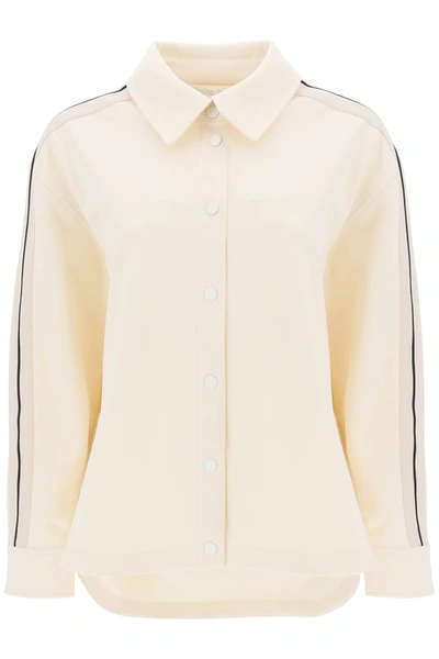 Shop Palm Angels Compact Jersey Overshirt In Butter Off White (white)