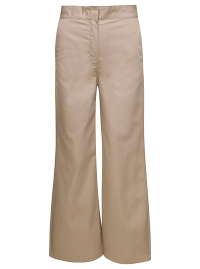 Shop Palm Angels Beige Baggy Chino Trousers