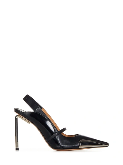 Shop Off-white Pointed Toe Singback Pumps In Black