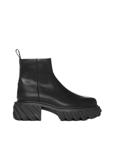 Shop Off-white Tractor Ankle Boot In Black