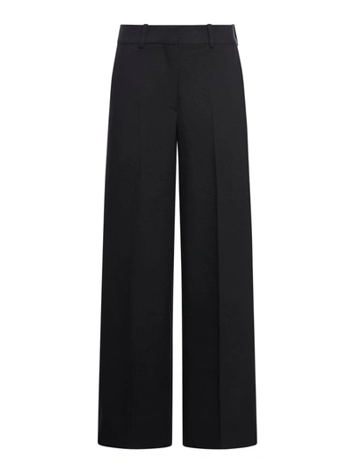 Shop Off-white High-waisted Wide-leg Trousers In Black