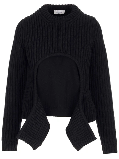 Shop Off-white Cut-out Sweater In Black