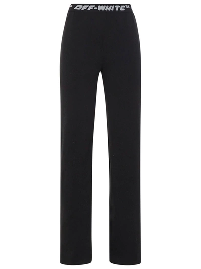 Shop Off-white Knit Pants With Logo Band In Black
