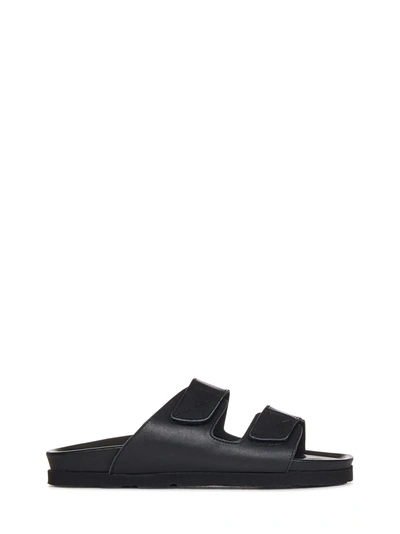 Shop Palm Angels Black Rubber Slippers