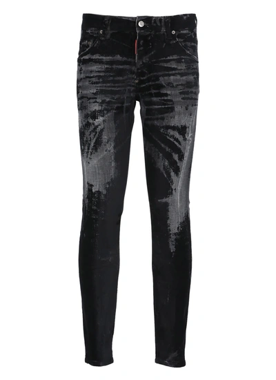 Shop Dsquared2 Black Stretch-cotton Denim Jeans