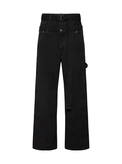 Shop Off-white Black Denim Cargo Jeans With Belt