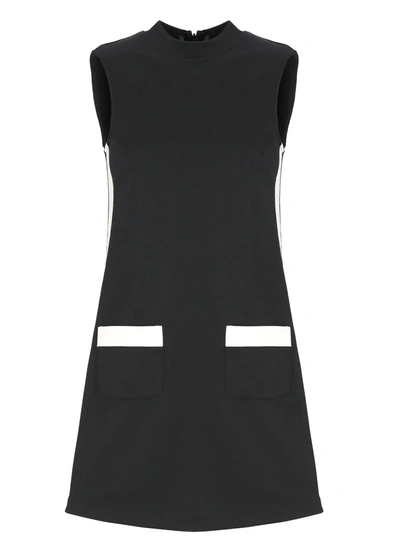 Shop Palm Angels Short Dress With Pockets In Black