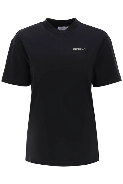 Shop Off-white T-shirt With Back Embroidery In Black