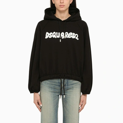 Shop Dsquared2 Black Hoody With Logo