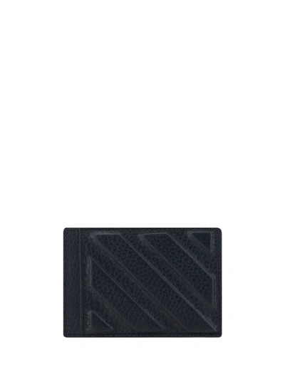 Shop Off-white 3d Diag Card &amp; Tag Holder In Black