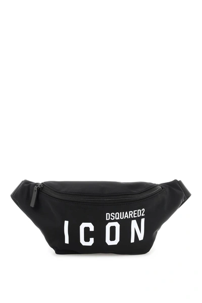 Shop Dsquared2 Bum Bag Icon Nylon Belt Bag In Black