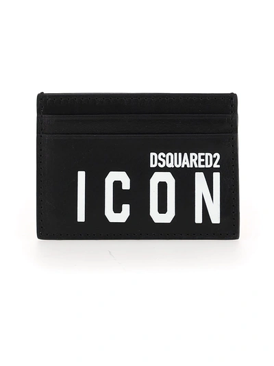 Shop Dsquared2 Icon Printed Cardholder In Black