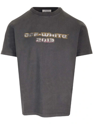 Shop Off-white T-shirt With Logo And Print In Black Multicolor