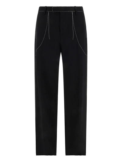 Shop Off-white Tailored Straight Leg Trousers In Black In Black/white