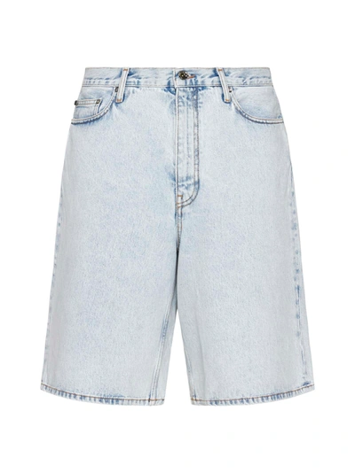 Shop Off-white Shorts In Bleach Blue