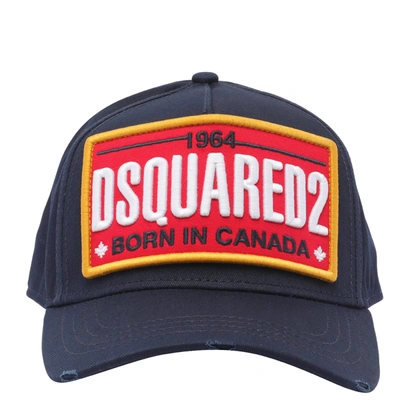 Shop Dsquared2 Logo Basbeall Cap In Blue