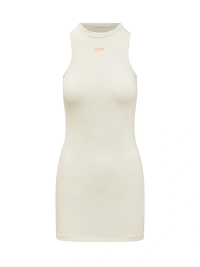 Shop Off-white Mini Dress In Cream