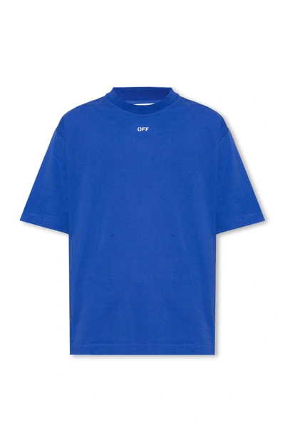 Shop Off-white Logo-printed T-shirt In Dark Blue White