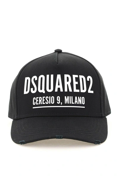 Shop Dsquared2 Logo Printed Distressed Baseball Cap In Default Title