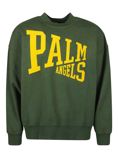 Shop Palm Angels College Crewneck In Green
