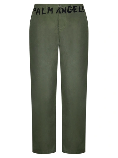 Shop Palm Angels Trouser In Green