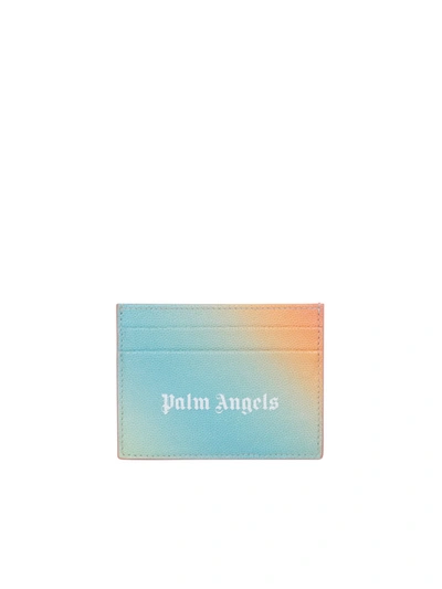 Shop Palm Angels Multicoloured Shaded Card Holder With Logo In Multicolore