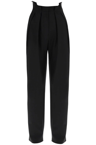 Shop Off-white High Waisted Tailored Trousers In Black Wool Blend In Nero