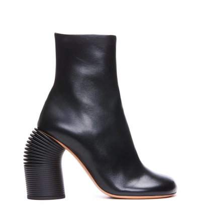 Shop Off-white Black Ankle Boot With Spring Heel In Nero
