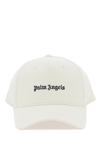 Shop Palm Angels Ivory Cotton Hat In Off White Black (white)