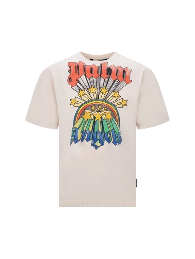 Shop Palm Angels Rainbow T-shirt In Off White