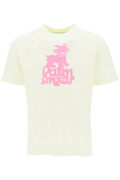 Shop Palm Angels Leon T-shirt In Pale Green