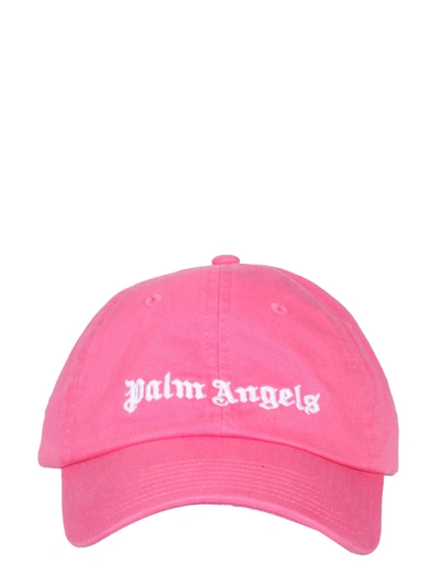 Shop Palm Angels Pink Baseball Hat With White Front And Back Logo