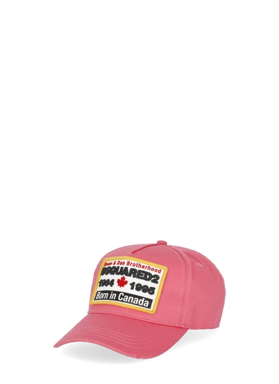 Shop Dsquared2 Logo Embroidery Baseball Cap In Pink