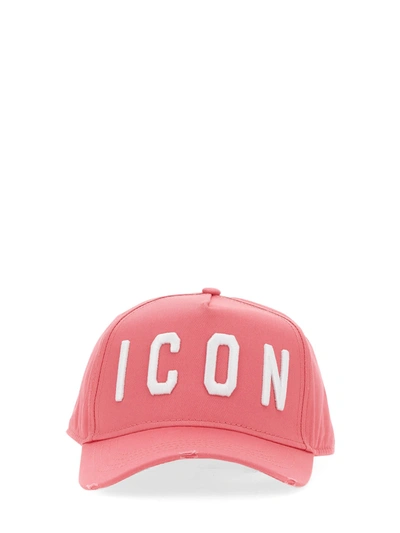 Shop Dsquared2 Rose Cotton Icon Hat In Pink