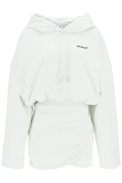 Shop Off-white For All Mini Hooded Sweatdress