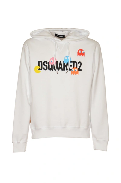 Shop Dsquared2 White Pac-man Cool Hoodie
