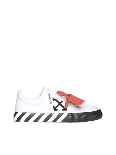 Shop Off-white Low Vulcanized Sneaker In White Blac