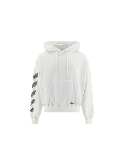 Shop Off-white White Diag Scribble Hoodie In White Blac