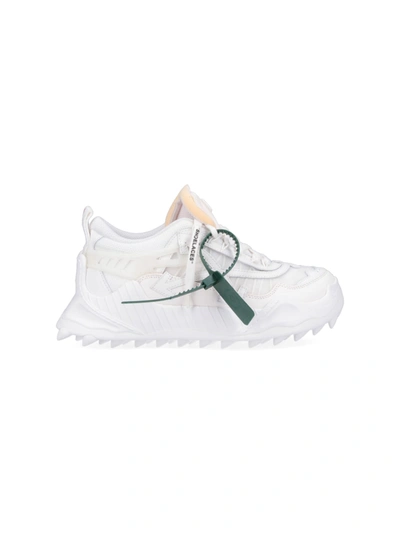 Shop Off-white Odsy 1000 Sneakers In White Leather And Fabric Blend In White White