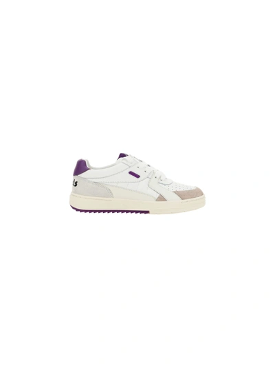 Shop Palm Angels White And Purple University Sneakers In White/purple
