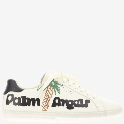 Shop Palm Angels Sneakers With Logo In Yellow