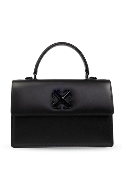Shop Off-white Jitney 1.4 Hand Bag In Black Leather