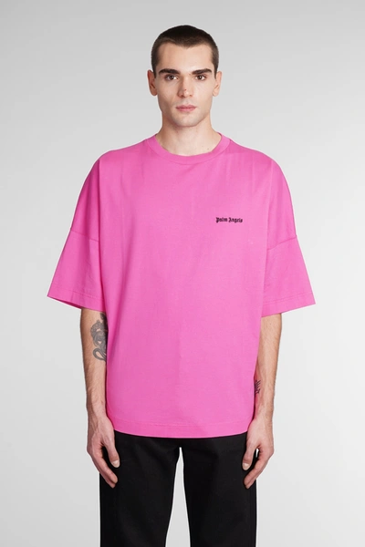 Shop Palm Angels T-shirt In Fuxia Cotton